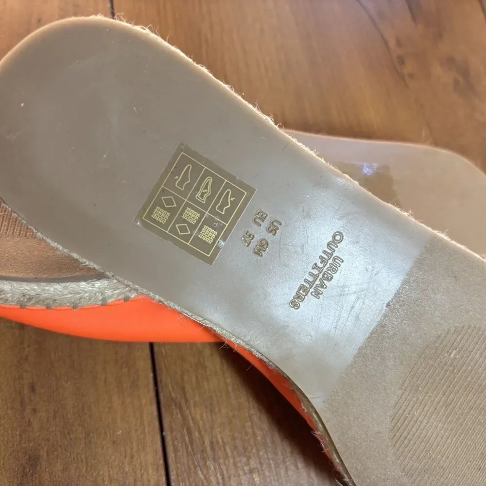 Urban Outfitters Neoprene Neon Orange Espadrille Slip-On Size 6 M